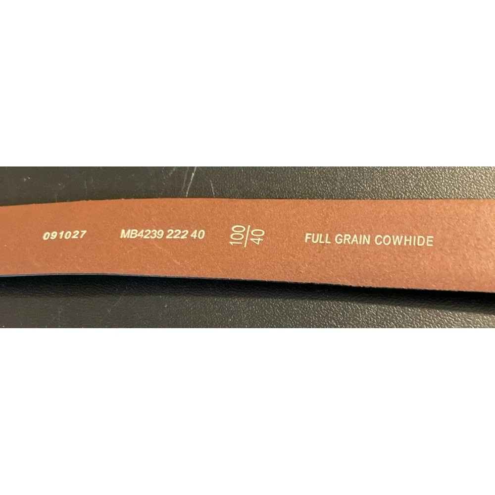 Fossil Mens 40 Belt Brown Full Grain Cowhide Leather MB4239 222 40 Stitch Detail